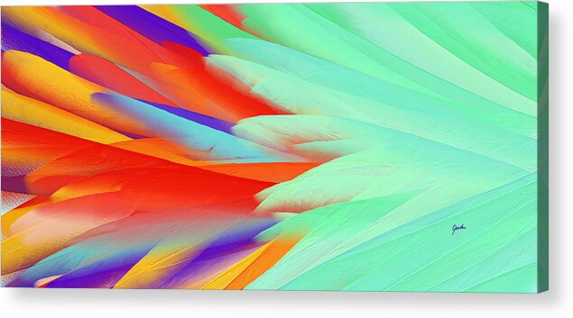 Wing Acrylic Print featuring the painting Little Wing - Colorful Modern Large Abstract Wall Art Painting by iAbstractArt