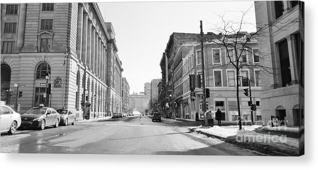 Black And White Photography Acrylic Print featuring the photograph Montreal Street Photo 11 by Reb Frost