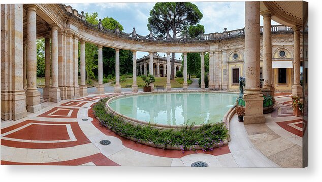 Italian History Acrylic Print featuring the photograph Morning Serenity at Terme Tettuccio in Montecatini Terme by Benoit Bruchez
