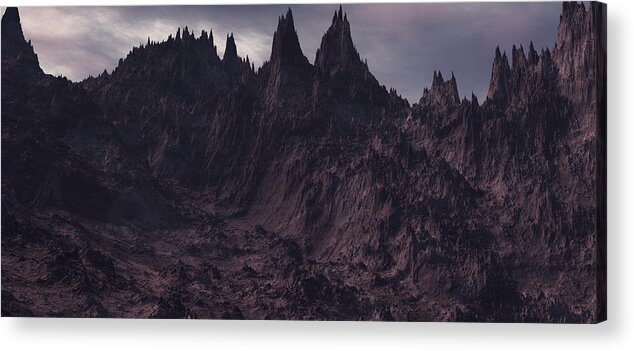 Lovecraft Acrylic Print featuring the digital art Mountains of Madness by Bernie Sirelson