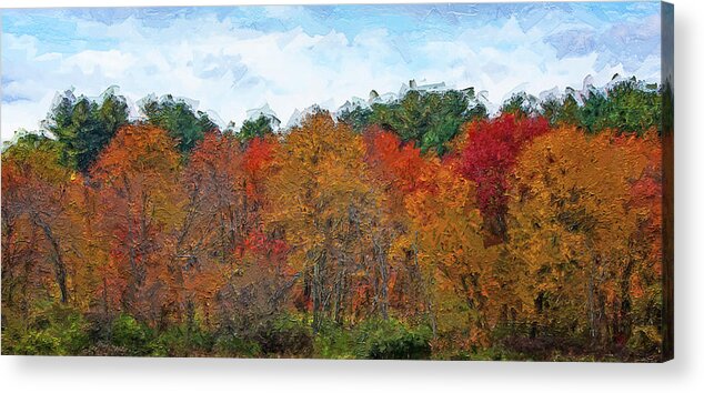 October Acrylic Print featuring the digital art October by George Pennington