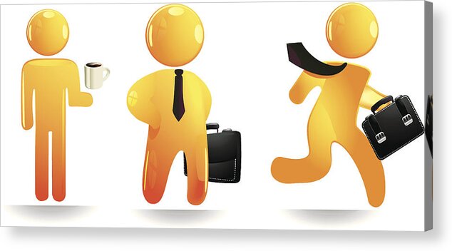 Expertise Acrylic Print featuring the drawing Orange Business Man by Mystockicons