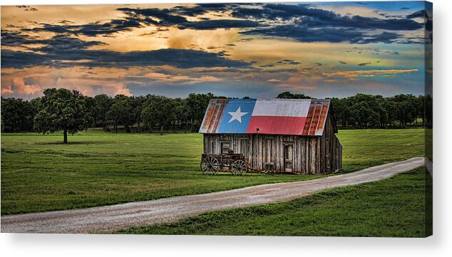 Texas Acrylic Print featuring the digital art Texas Barn by Brad Barton