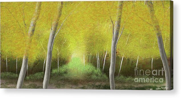 Trees Acrylic Print featuring the digital art The Light of Heaven  By Julie Grimshaw 2021 by Julie Grimshaw