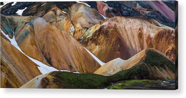 Photography Acrylic Print featuring the photograph View Of Colorful Rhyolite Mountains #1 by Panoramic Images