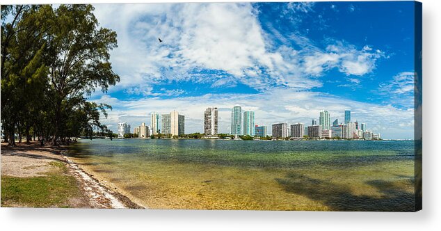 Architecture Acrylic Print featuring the photograph Miami Skyline by Raul Rodriguez