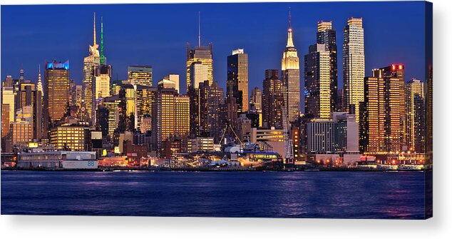 America Acrylic Print featuring the photograph Magic Hour in NYC by Mitchell R Grosky