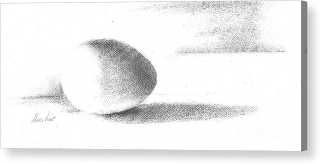 Still Life Acrylic Print featuring the drawing One Egg Only by Maria Hunt