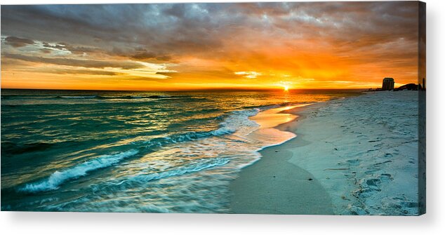 Orange Acrylic Print featuring the photograph Orange Panoramic Sunset by Eszra Tanner