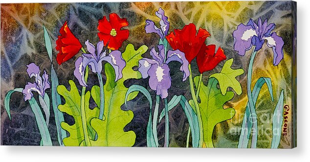 Red And Purple Acrylic Print featuring the painting Red and Purple by Teresa Ascone
