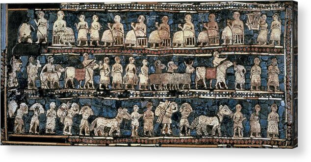 Horizontal Acrylic Print featuring the photograph The Standard Of Ur. 2600 -2400 Bc by Everett