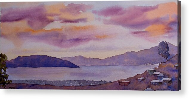 Wellington Harbour Acrylic Print featuring the painting Wellington Harbour by Mayank M M Reid
