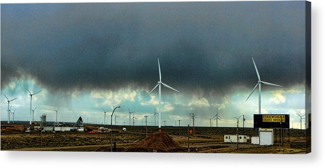 Landscape Acrylic Print featuring the photograph Wyoming Wind Farm by Ron Roberts