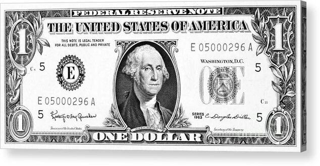 One Dollar Bill Acrylic Print by Granger - Fine Art America