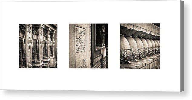 Frank Acrylic Print featuring the photograph Triptych - Frank Lloyd Wright #1 by Niels Nielsen