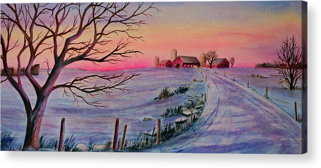 Sunsets Acrylic Print featuring the painting Amost Home by Thomas Kuchenbecker