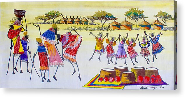 True African Art Acrylic Print featuring the painting B 350 by Martin Bulinya