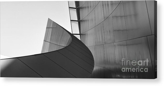 Frank Gehry Acrylic Print featuring the photograph BW Curves IV by Chuck Kuhn