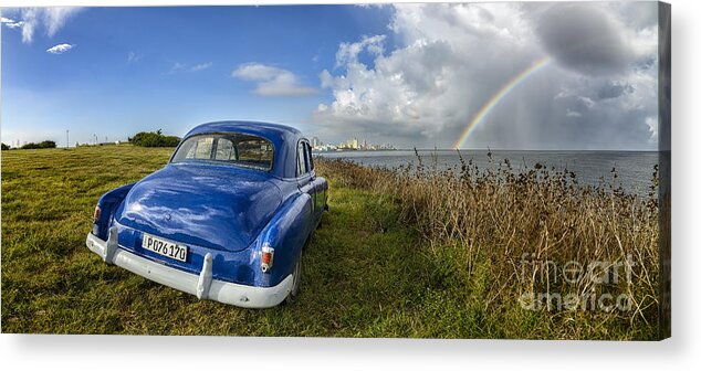 Old Car Acrylic Print featuring the photograph Havana Rainbow by Jose Rey
