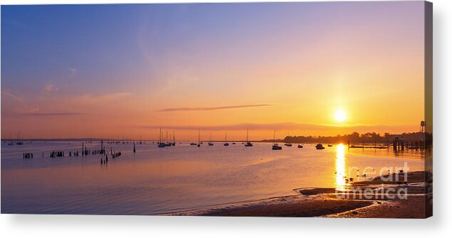 Keyport Acrylic Print featuring the photograph Keyport Harbor Sunrise by Michael Ver Sprill