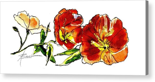 Flowers Acrylic Print featuring the painting Natural Beauty by Adele Bower