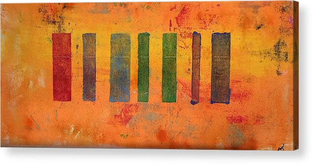Clay Monotype Acrylic Print featuring the mixed media Valor I by William Renzulli