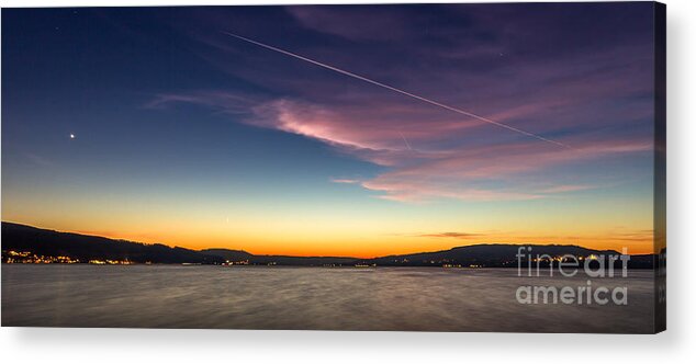 Lake-constance Acrylic Print featuring the photograph Sunset over Lake Constance #1 by Bernd Laeschke