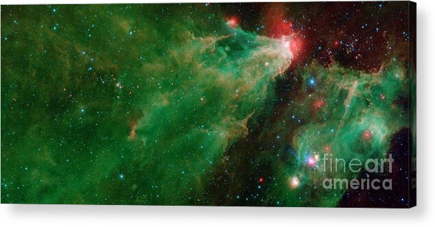 Nebula Acrylic Print featuring the photograph Nebula Of Gas And Dust Containing Stars by Nasa/jpl-caltech/science Photo Library