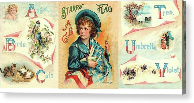 Starry Flagg Acrylic Print featuring the painting Starry Flagg Wrap A Round by Reynold Jay