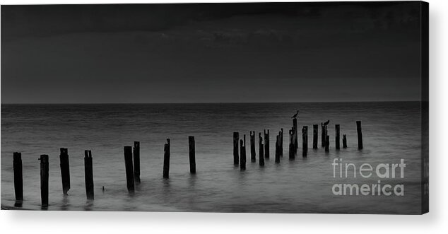 Sunset Acrylic Print featuring the photograph Sunset at Bristol Beach Dock by Mark OConnell