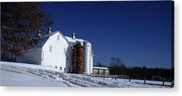 Landscape Acrylic Print featuring the photograph White Barn by Crystal Wightman