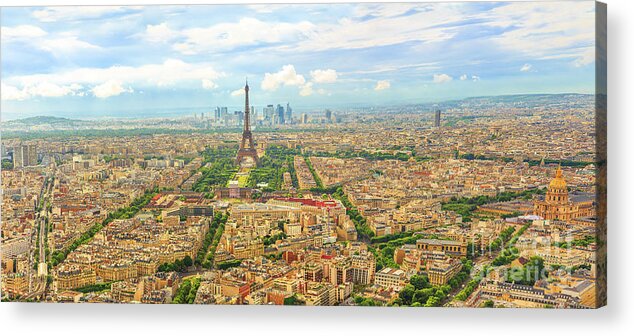 Paris Acrylic Print featuring the photograph Panorama of Paris #2 by Benny Marty