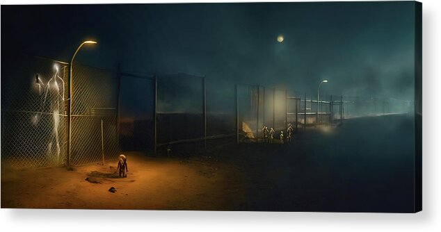 Ai Art Acrylic Print featuring the digital art Diggin' a hole under the fence by Micah Offman
