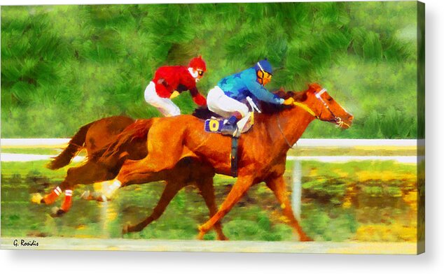 Rossidis Acrylic Print featuring the painting Derby by George Rossidis