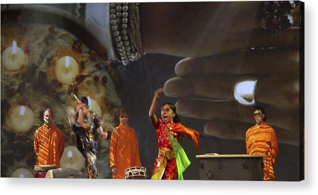 Drum Acrylic Print featuring the photograph Drummers And Dancers 2196 by Jerry Sodorff