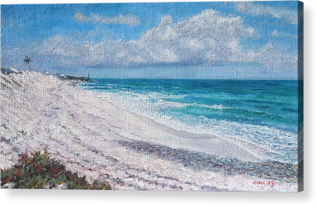 Hope Town Acrylic Print featuring the painting Hope Town Beach by Ritchie Eyma