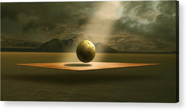 Stone Acrylic Print featuring the digital art Shining #1 by Franziskus Pfleghart