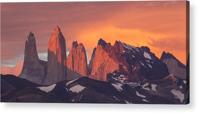 Feb0514 Acrylic Print featuring the photograph Sunrise Torres Del Paine Np Chile by Matthias Breiter