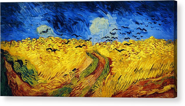 Vincent Van Gogh Acrylic Print featuring the painting Wheatfield with Crows #14 by Celestial Images