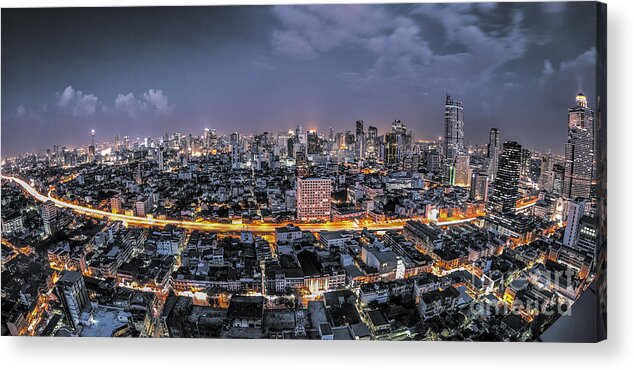 Apartment Acrylic Print featuring the photograph Bangkok city #22 by Anek Suwannaphoom