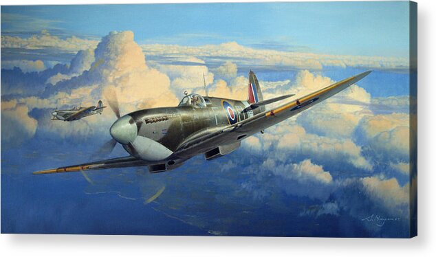 Spitfire Acrylic Print featuring the painting Afternoon Sweep by Steven Heyen