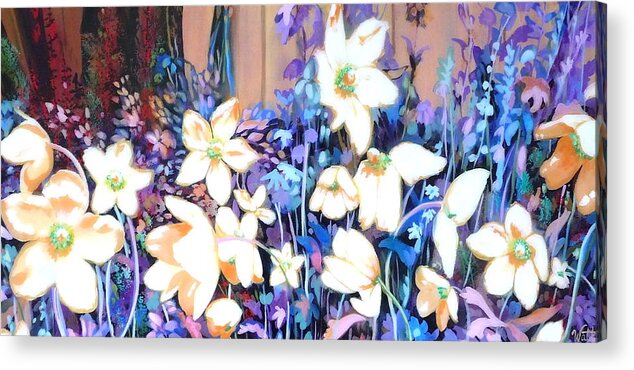 Flowers Acrylic Print featuring the painting Anemos by Tammy Watt
