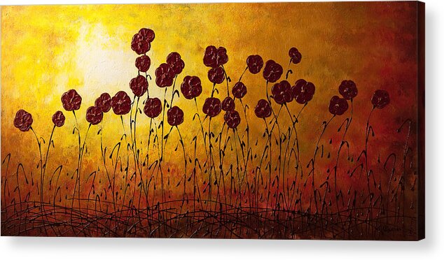 Abstract Art Acrylic Print featuring the painting Autumn Valley by Carmen Guedez