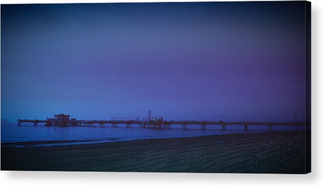 Pier Acrylic Print featuring the photograph Belmont Pier by Joseph Hollingsworth