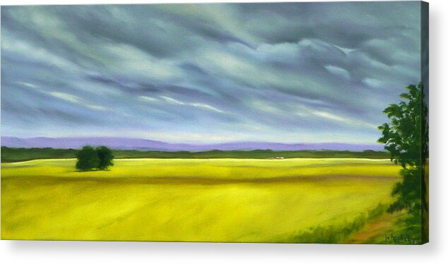 Canola Fields Acrylic Print featuring the painting Canola by Jo Appleby