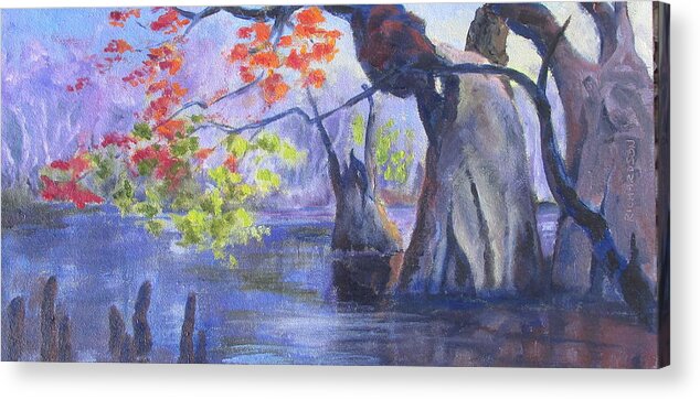 Cypress Acrylic Print featuring the painting Cypress by Susan Richardson