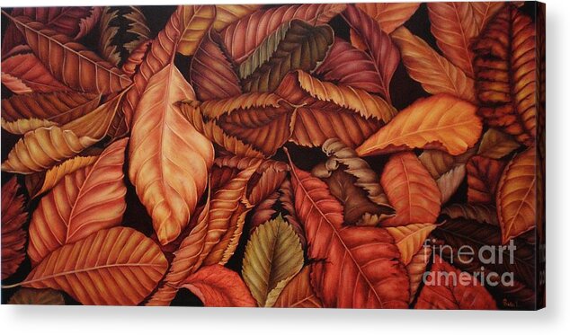 Autumn Acrylic Print featuring the painting Fall colors by Paula Ludovino