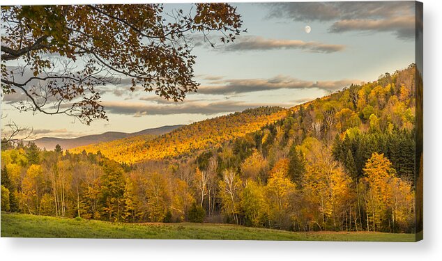 Moon Acrylic Print featuring the photograph Fall Moon nearing sunset by Vance Bell