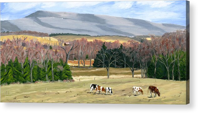 Pennsylvania Landscape Acrylic Print featuring the painting February at Bear Meadows Farm by Barb Pennypacker