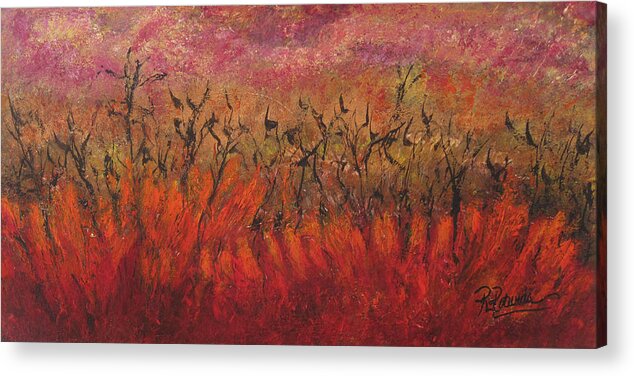 Landscape Acrylic Print featuring the painting Field Dance by Roberta Rotunda